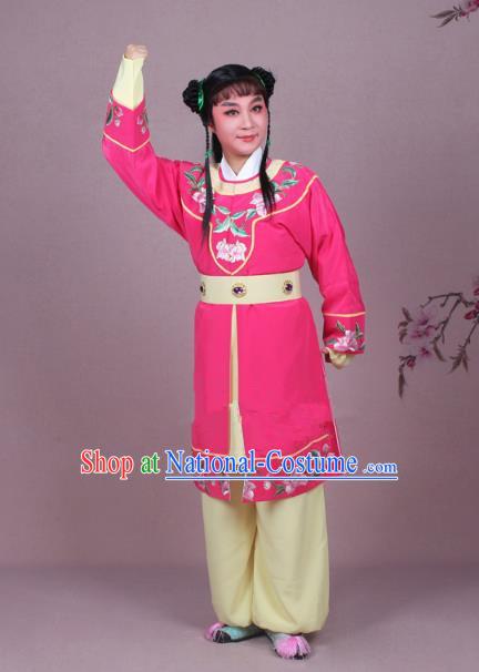 Traditional China Beijing Opera Boy Book Costume Scholar Embroidered Rosy Robe, Ancient Chinese Peking Opera Livehand Clothing