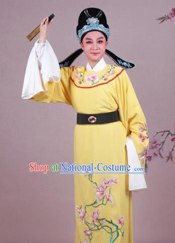 Traditional China Beijing Opera Niche Costume Gifted Scholar Embroidered Robe and Hat Ancient Chinese Peking Opera Embroidery Clothing