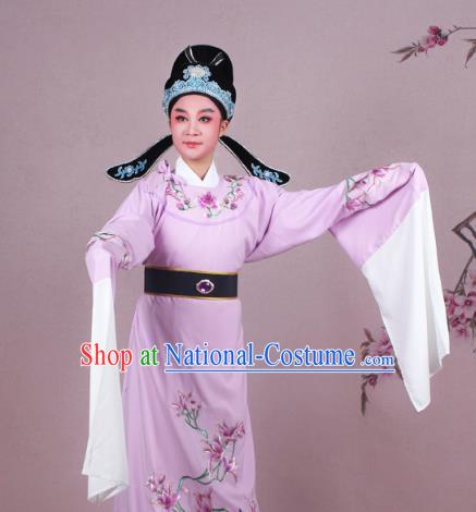 Traditional China Beijing Opera Niche Costume Gifted Scholar Embroidered Robe and Hat Ancient Chinese Peking Opera Embroidery Clothing