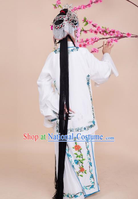 Traditional China Beijing Opera Niche Costume Gifted Scholar Embroidered Robe and Hat Ancient Chinese Peking Opera Embroidery Clothing