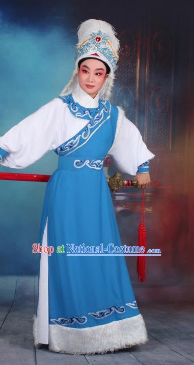 Top Grade Professional Beijing Opera Costume Niche Embroidered Robe and Headwear, Traditional Ancient Chinese Peking Opera Desert Prince Embroidery Clothing