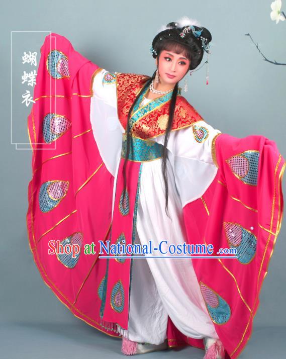 Top Grade Professional Beijing Opera Diva Costume Butterfly Lovers Dress, Traditional Ancient Chinese Peking Opera Princess Embroidery Clothing