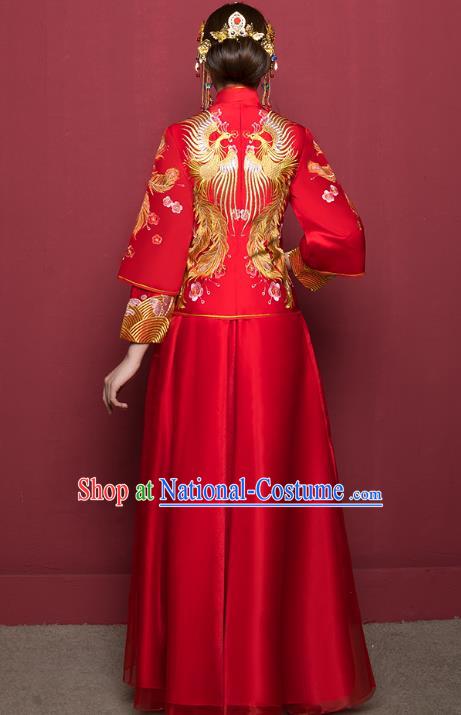 Traditional Chinese Wedding Costumes Traditional Xiuhe Suits Wedding Bride Dress Ancient Chinese bridal hair Accessory Headwear