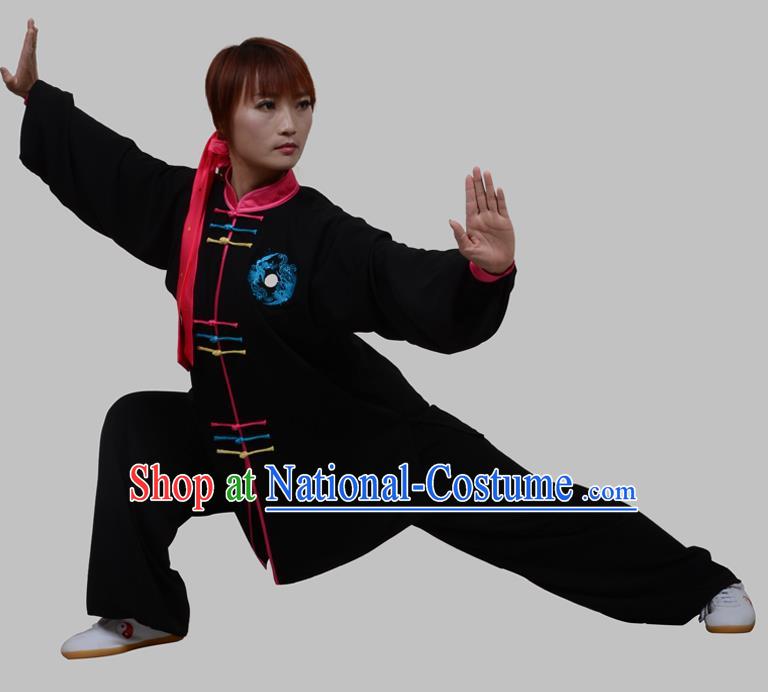 Top Grade China Martial Arts Costume Kung Fu Training Colorful Plated Buttons Clothing, Chinese Embroidery Tai Ji White Uniform Gongfu Wushu Costume for Women for Men