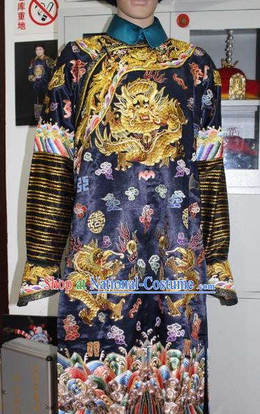 Top Grade Professional Beijing Opera Manchu Niche Costume Gifted Scholar Embroidered Robe, Traditional Ancient Chinese Peking Opera Qing Dynasty Officer Embroidery Clothing