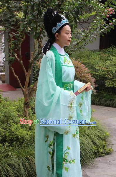 Traditional China Beijing Opera Costume Gifted Scholar Embroidered Robe and Hat Ancient Chinese Peking Opera Embroidery Clothing