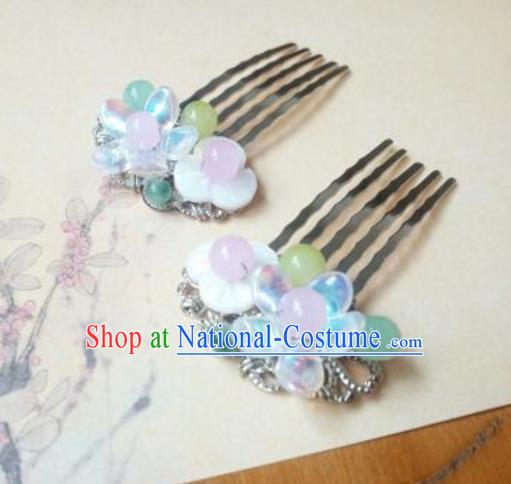 Traditional Chinese Ancient Classical Handmade Hair Accessories Palace Lady Hair Comb, Hanfu Hair Stick Hair Fascinators Hairpins for Women