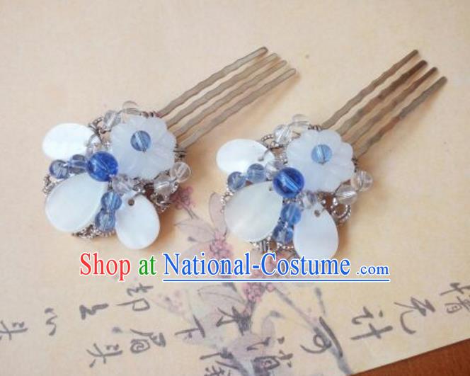 Traditional Handmade Chinese Ancient Classical Hanfu Hair Accessories Shell Hairpin, Princess Hairpins Hair Comb Headwear for Women