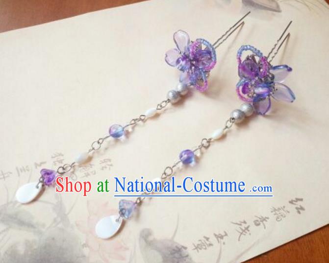 Traditional Handmade Chinese Ancient Classical Hanfu Hair Accessories Tassel Step Shake, Princess Palace Lady Tassel Hairpins Headwear for Women