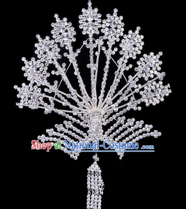 Traditional Beijing Opera Diva Hair Accessories Crystal Phoenix Hairpins, Ancient Chinese Peking Opera Hua Tan Tassel Step Shake Hair Stick Headwear