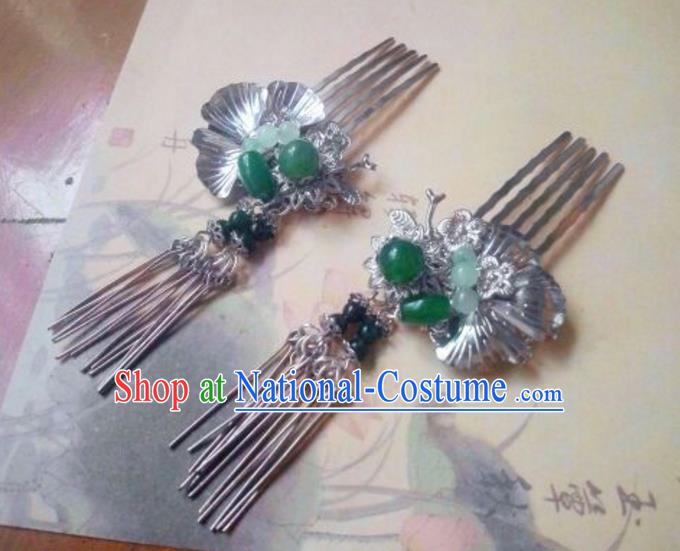 Traditional Handmade Chinese Ancient Classical Hanfu Hair Accessories Tassel Hair Comb, Princess Palace Lady Tassel Hairpins Hair Stick for Women