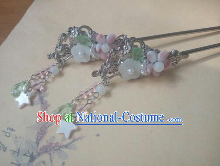 Traditional Handmade Chinese Ancient Classical Hanfu Hair Accessories Hairpins, Princess Palace Lady Step Shake Hair Stick for Women