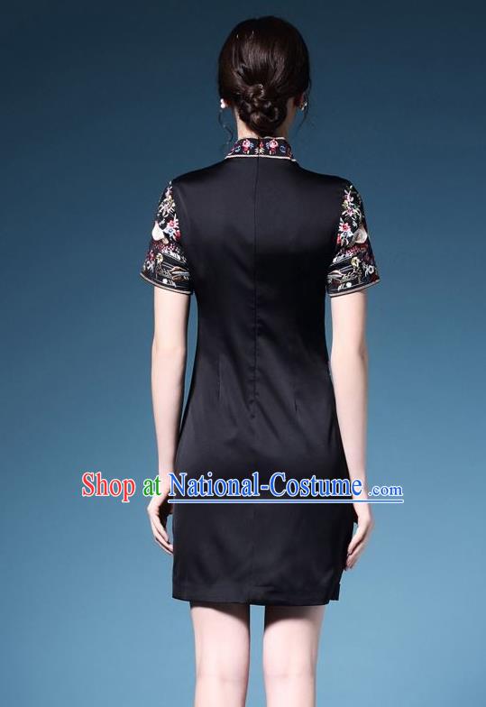 Traditional Ancient Chinese Young Women Cheongsam Dress Republic of China Tangsuit Stand Collar Blouse Dress Tang Suit Clothing