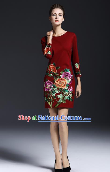 Traditional Ancient Chinese Young Women Cheongsam Dress Republic of China Tangsuit Stand Collar Blouse Dress Tang Suit Clothing