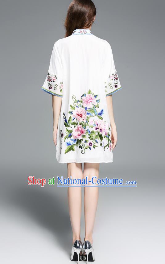 Traditional Ancient Chinese Young Women Cheongsam Dress Republic of China Tangsuit Stand Collar Blouse Dress Tang Suit Clothing