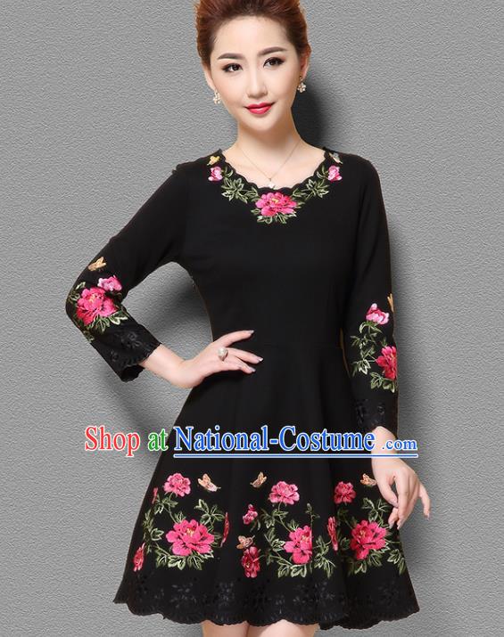 Traditional Ancient Chinese Young Women Cheongsam Dress Republic of China Tangsuit Stand Collar Blouse Dress Tang Suit Clothing