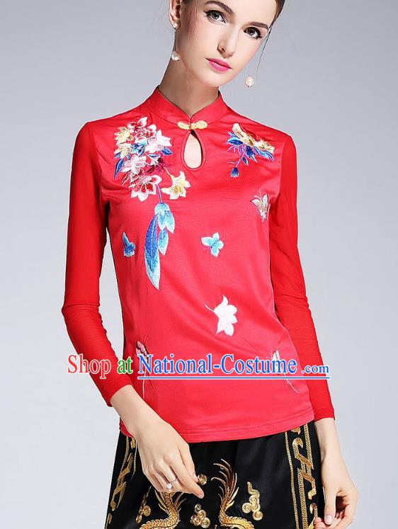 Traditional Ancient Chinese Young Women Cheongsam Dress Republic of China Tangsuit Stand Collar Blouse Dress Tang Suit Clothing