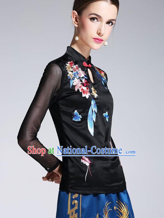 Traditional Ancient Chinese Young Women Cheongsam Dress Republic of China Tangsuit Stand Collar Blouse Dress Tang Suit Clothing