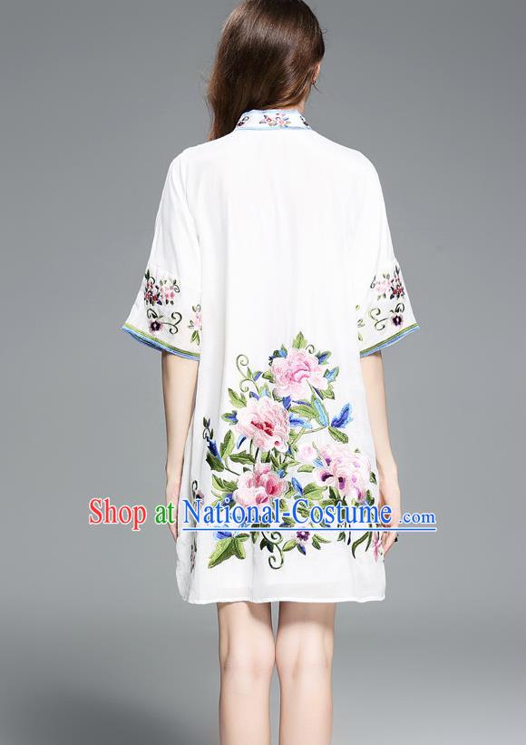 Traditional Ancient Chinese Young Women Cheongsam Dress Republic of China Tangsuit Stand Collar Blouse Dress Tang Suit Clothing