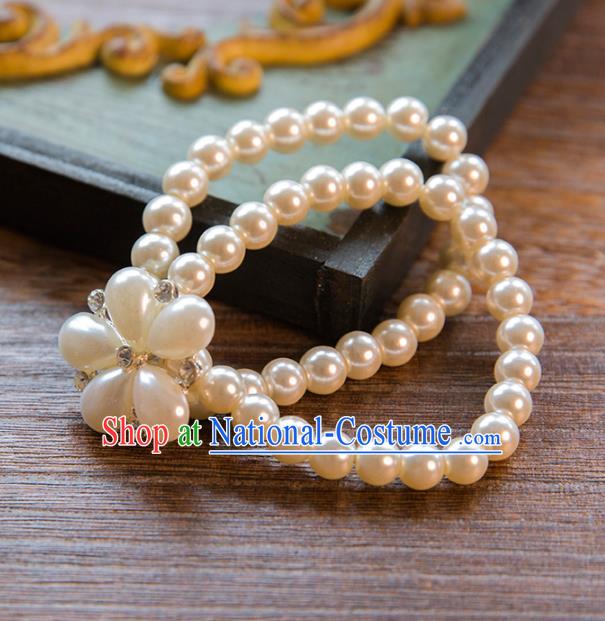 Top Grade Handmade Classical Jewelry Accessories Wedding Pearls Bracelets Bride Pearls Chain Bracelet for Women