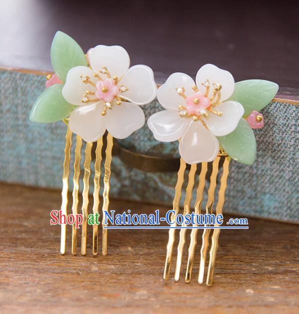 Chinese Handmade Classical Hair Accessories Hanfu Flower Hair Comb, China Xiuhe Suit Hairpins Wedding Headwear for Women