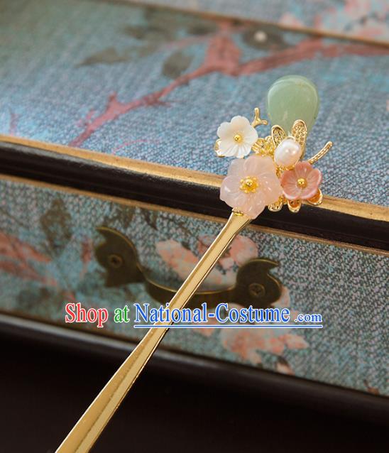 Aisan Chinese Handmade Classical Hair Accessories Hanfu Green Jade Hair Clip, China Xiuhe Suit Hairpins Wedding Headwear for Women