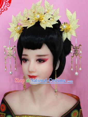 Traditional Handmade Chinese Ancient Classical Hair Accessories Bride Wedding Barrettes Empress Phoenix Coronet Hairpins