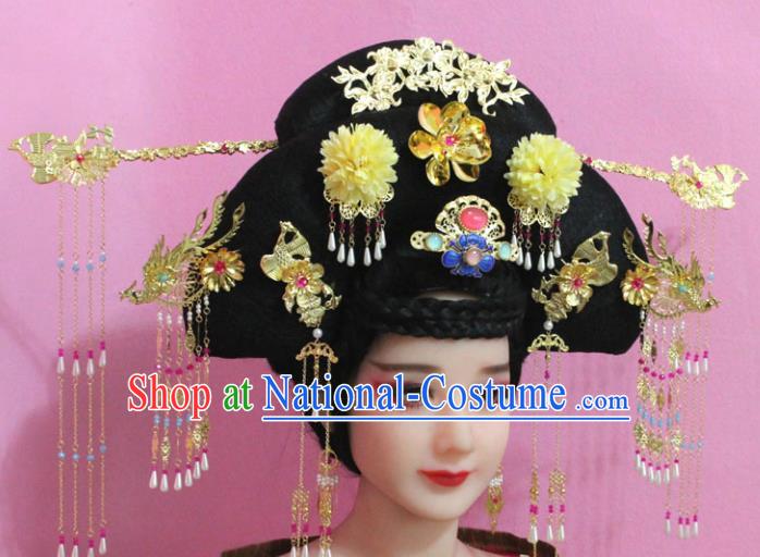 Traditional Handmade Chinese Ancient Classical Hair Accessories Bride Wedding Barrettes Empress Phoenix Coronet Hairpins