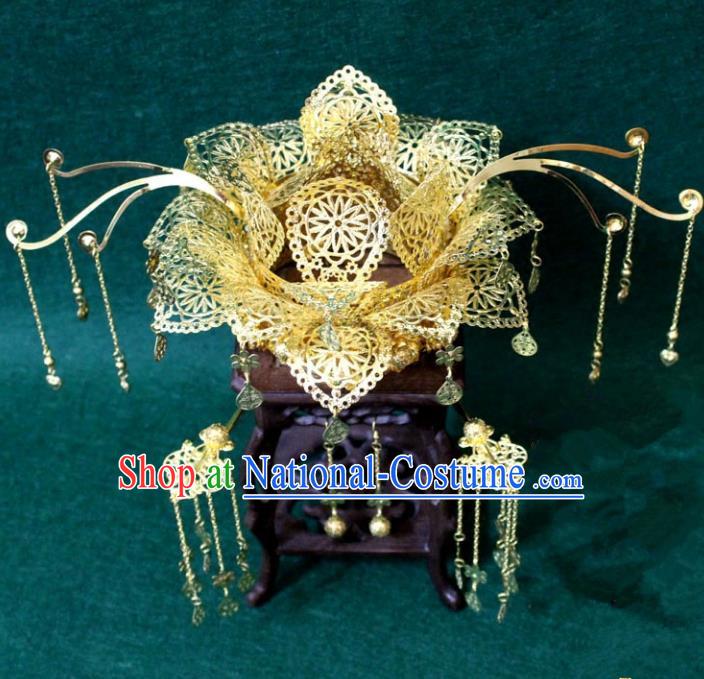 Traditional Handmade Chinese Ancient Classical Hair Accessories Bride Wedding Barrettes Empress Phoenix Coronet Hairpins