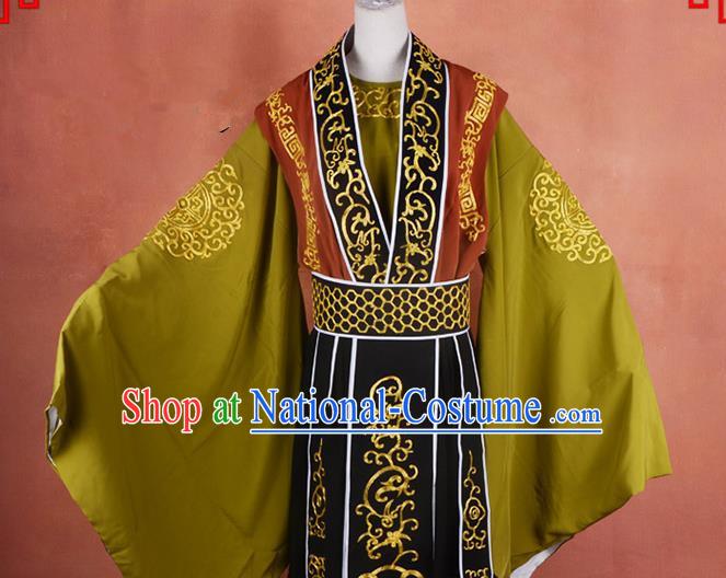 Top Grade Professional Beijing Opera Taoist Priest Costume Embroidered Robe, Traditional Ancient Chinese Peking Opera Elder Zhang Guo Embroidery Clothing