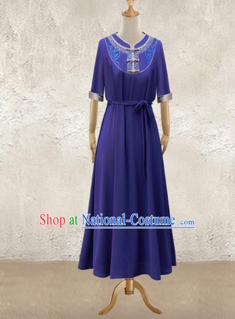 Traditional Chinese National Costume Elegant Hanfu Purple Dress, China Tang Suit Plated Buttons Chirpaur Cheongsam Qipao for Women