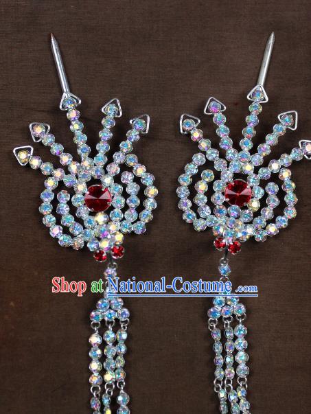 Traditional China Beijing Opera Actress Hair Accessories Hairpins, Chinese Peking Opera Diva Phoenix Step Shake Headwear