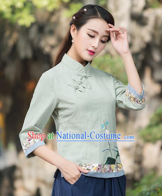 Traditional Ancient Chinese Young Women Cheongsam Dress Republic of China Tangsuit Stand Collar Blouse Dress Tang Suit Clothing