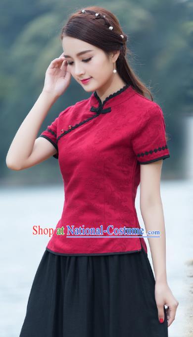 Traditional Ancient Chinese Young Women Cheongsam Dress Republic of China Tangsuit Stand Collar Blouse Dress Tang Suit Clothing