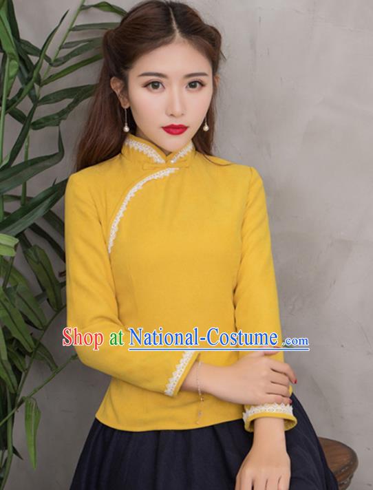 Traditional Ancient Chinese Young Women Cheongsam Dress Republic of China Tangsuit Stand Collar Blouse Dress Tang Suit Clothing