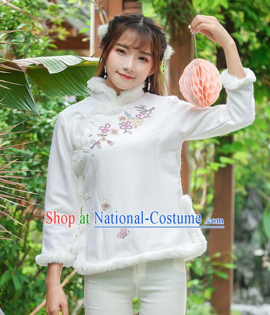 Traditional Ancient Chinese Young Women Cheongsam Dress Republic of China Tangsuit Stand Collar Blouse Dress Tang Suit Clothing