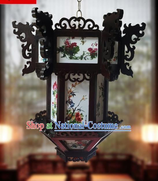 Traditional Chinese Handmade Sheepskin Lantern Classical Wood Palace Lantern China Ceiling Palace Lamp