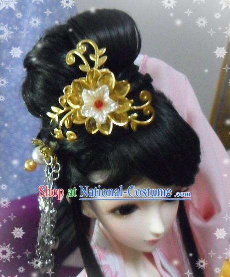 Traditional Handmade Chinese Ancient Tang Dynasty Palace Lady Princess Hair Accessories and Wig Sheath for Women