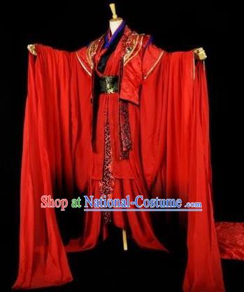 Traditional Chinese Ancient Princess Wedding Embroidered Costume Han Dynasty Bride Young Lady Clothing