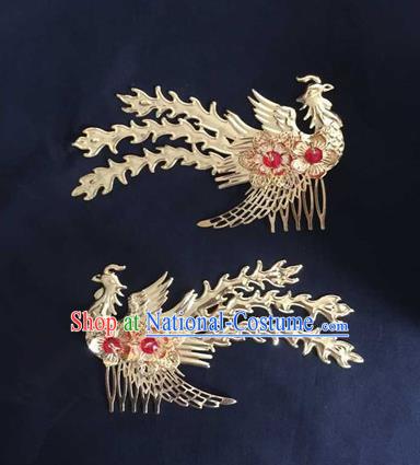 Asian China Handmade Classical Hair Accessories Phoenix Hairpins Hair Comb