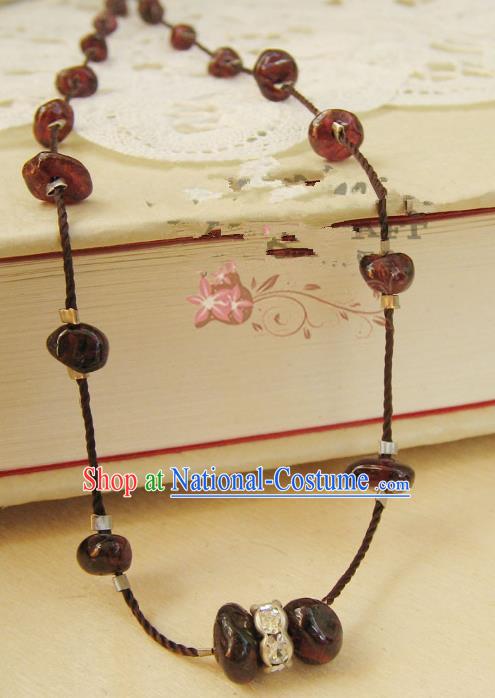 Traditional Handmade Chinese Ancient Classical Accessories Garnet Necklace for Women