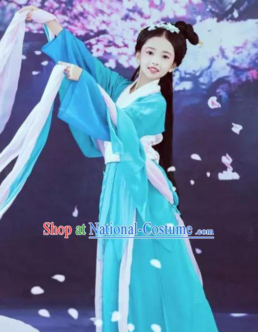 Asian Chinese Ancient Fairy Costume Tang Dynasty Palace Princess Clothing for Kids