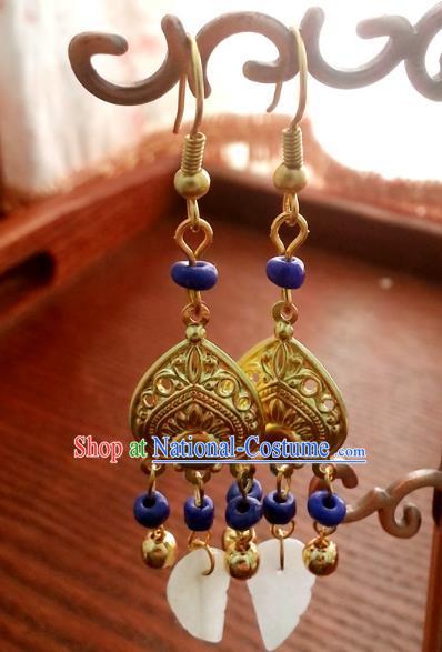 Traditional Chinese Handmade Eardrop Ancient Palace Queen Hanfu Classical Earrings for Women