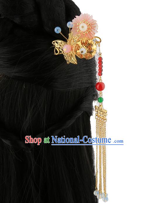 Asian Chinese Handmade Palace Lady Classical Hair Accessories Tassel Hairpins for Women