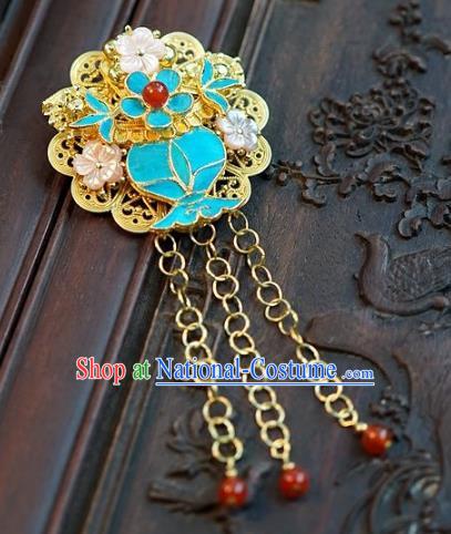 Asian Chinese Traditional Handmade Jewelry Accessories Bride Frontlet Brooch for Women