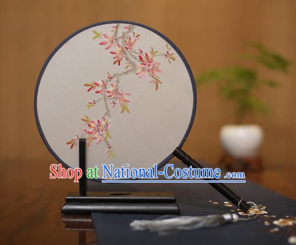 Traditional Chinese Crafts Round Silk Fan, China Palace Fans Princess Printing Peach Blossom Circular Fans for Women