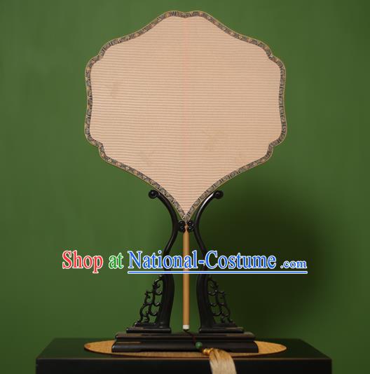 Traditional Chinese Crafts Lace Palace Fan, China Handmade Princess Palm-Leaf Fans for Women