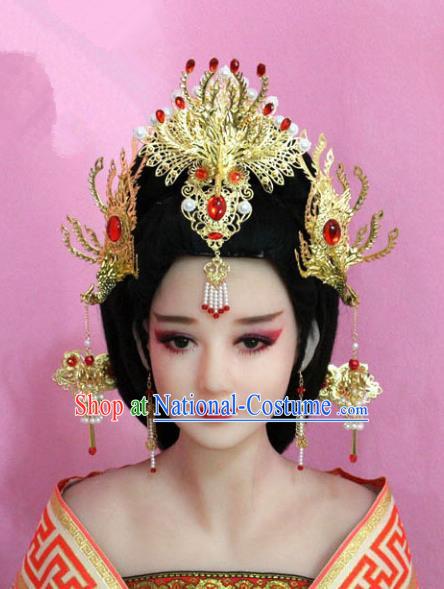 Chinese Ancient Hair Jewelry Accessories Phoenix Coronet, China Imperial Empress Hairpins Headwear for Women