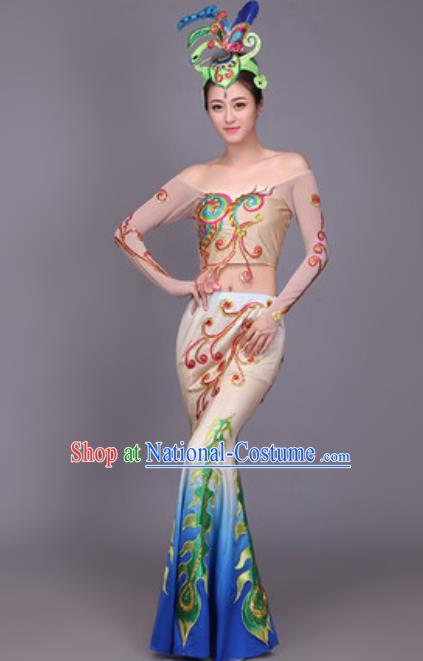 Chinese Traditional Dai Nationality Dance Costume Peacock Dance Dress for Women