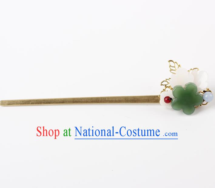 Chinese Ancient Hanfu Hair Accessories Traditional Jade Hairpins for Women